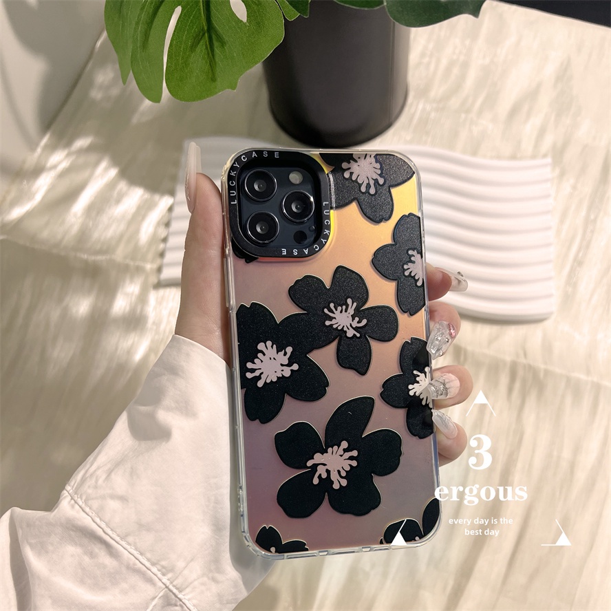 Ốp Điện Thoại Silicon Mềm Chống Sốc Họa Tiết Hoa Màu Laser Cho iPhone 14 13 12 11 Pro Max SE2020 X Xr Xs Max 8 7 Plus