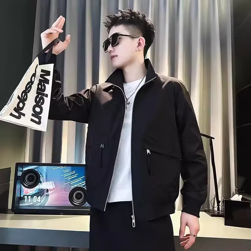 Áo Khoác Cổ Đứng Có Túi Và Khóa Kéo Chất Lượng Cao Cho Nam