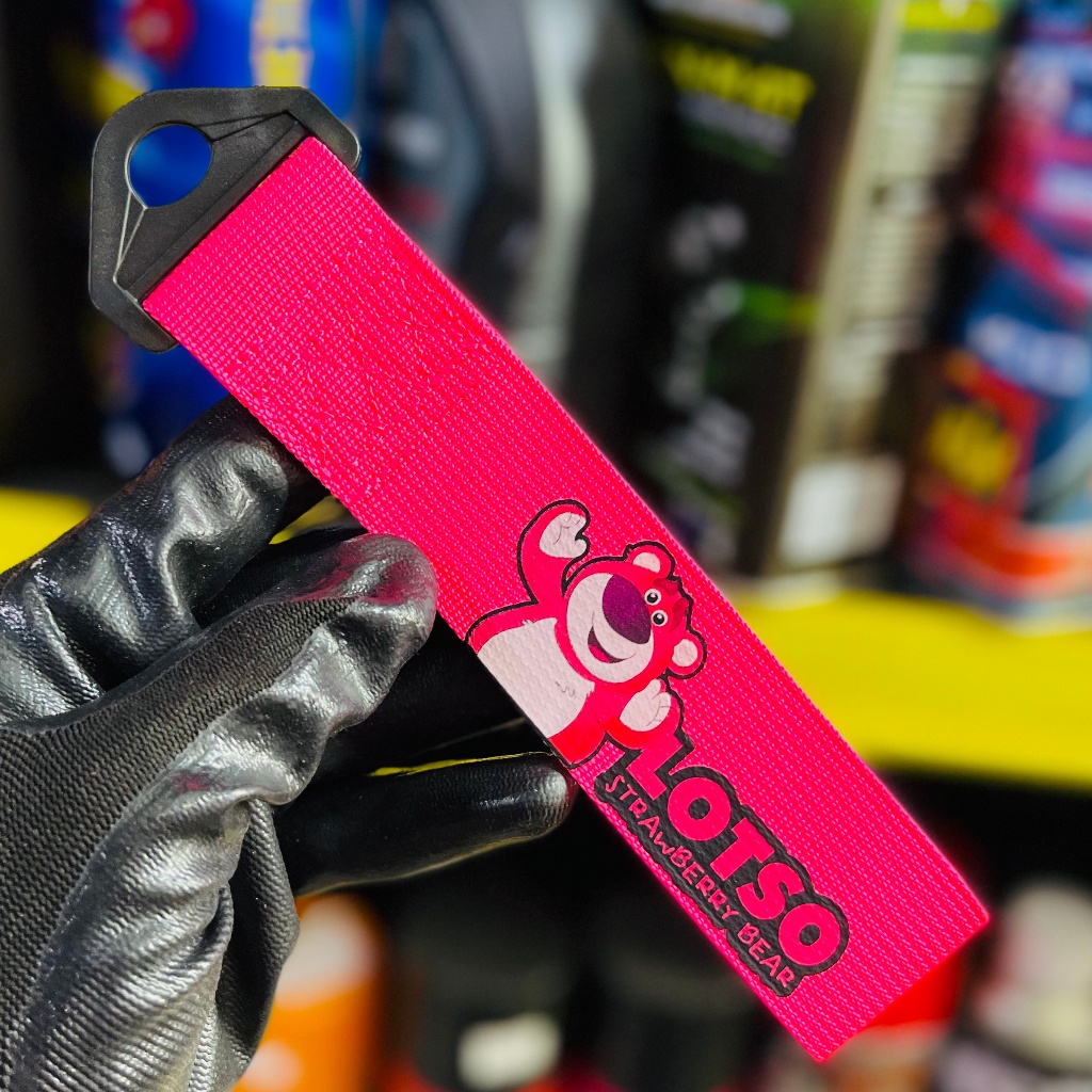 Móc Treo Cảng, Móc Khoá Trang Trí GẤU DÂU LOTSO Xe Máy, Xe Điện, Xe Oto