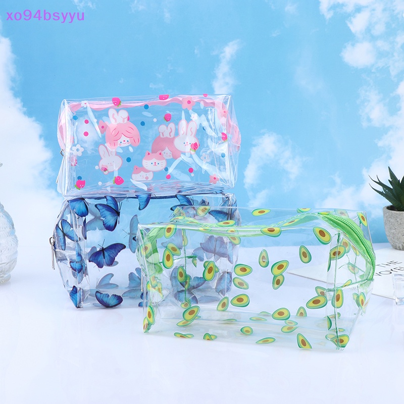 1 Túi Đựng Đồ Trang Điểm Xo94Bsyu Mini Trong Suốt In Họa Tiết Trái Cây / Động Vật Có Khóa Kéo Tiện Dụng Mang Theo Du Lịch