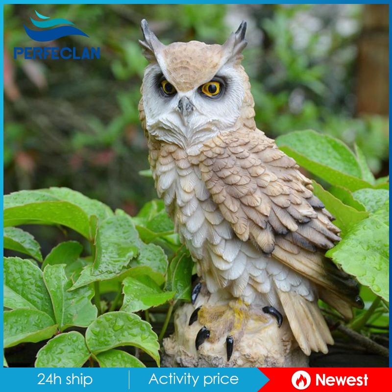 Mô Hình Con Cú Bằng Nhựa Resin Bền Sống Động Trang Trí Sân Vườn