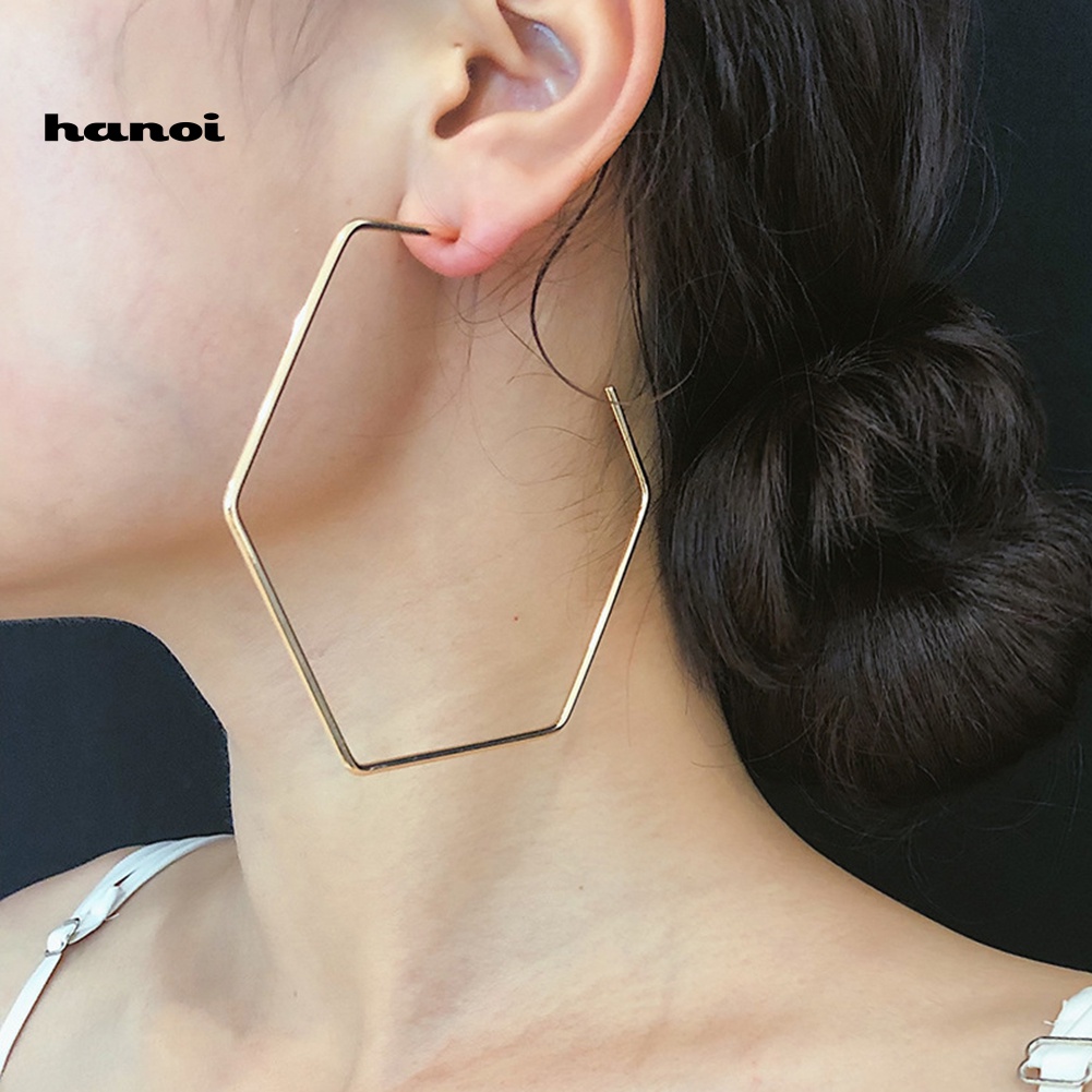 Khuyên Tai Hình Lục Giác Thời Trang Cá Tính Dành Cho Nữ