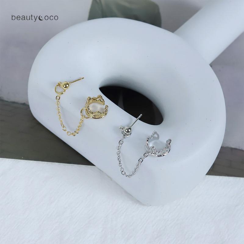 Beautycoco🍊Hoa Tai Hình Vương Miện Đính Đá Nhân Tạo Thời Trang