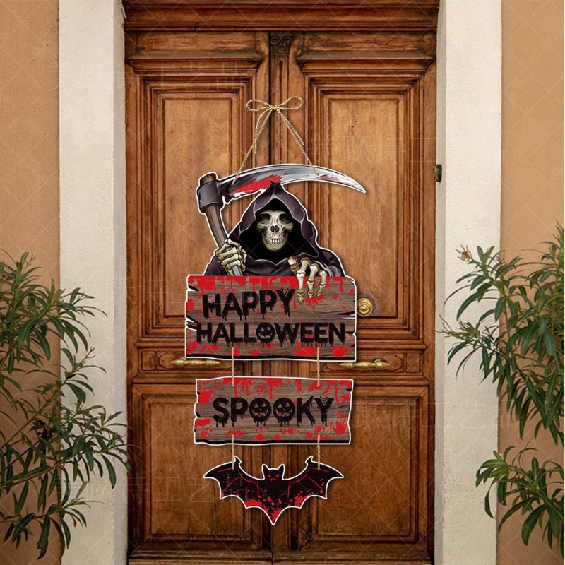 Phụ Kiện Treo Cửa Trang Trí Tiệc Halloween Hình Ma / Mèo Đen / Bí Ngô
