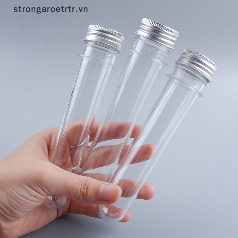 Set 10 Ống Nghiệm PET 50ml Bằng Nhựa Trong Suốt Có Nắp Vặn