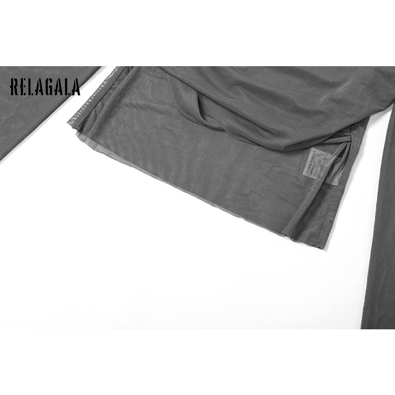 Áo Thun Tay Dài Dáng Ôm Hở Vai Màu Trơn Thời Trang 2023 Dành Cho Bạn Nữ