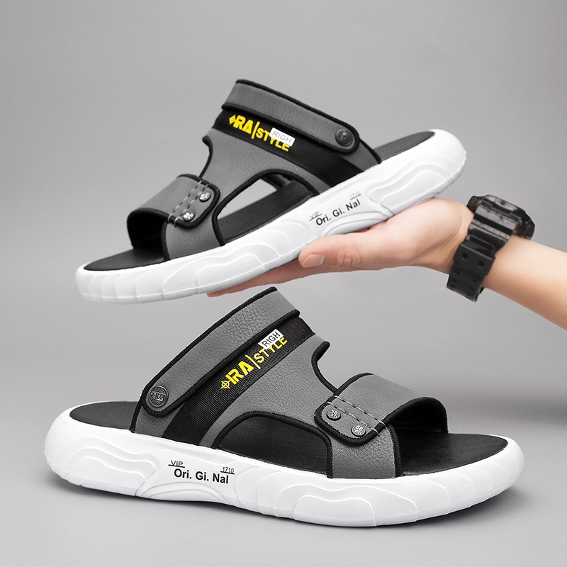 Dép đen dép văn phòng sandal da nam dép nam sandal dép xốp Dép chống trượt dép da nam dép nam đi núi thoáng khí dép nam