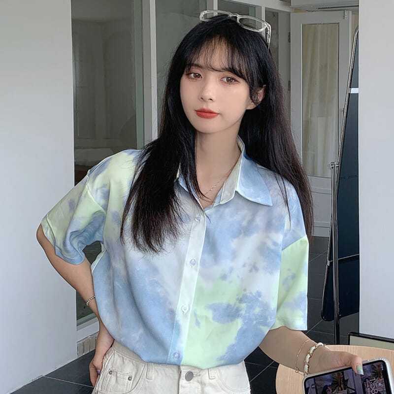 Áo Sơ Mi Chiffon Tay Lửng In Họa Tiết Hoa Thời Trang Hàn Quốc Dành Cho Nữ