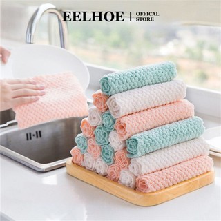 Eelhoe Khăn lau bát đĩa siêu mềm Khăn lau nhà bếp bằng sợi nhỏ thấm hút Giẻ lau chống dầu mỡ Khăn lau nhà chống dính dầu Phụ kiện nhà bếp