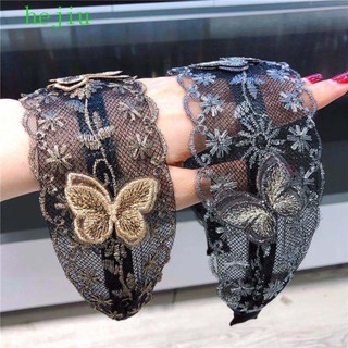 Băng Đô Cài Tóc Vải Lụa Thêu Hoa Răng Cưa Có Thể Điều Chỉnh