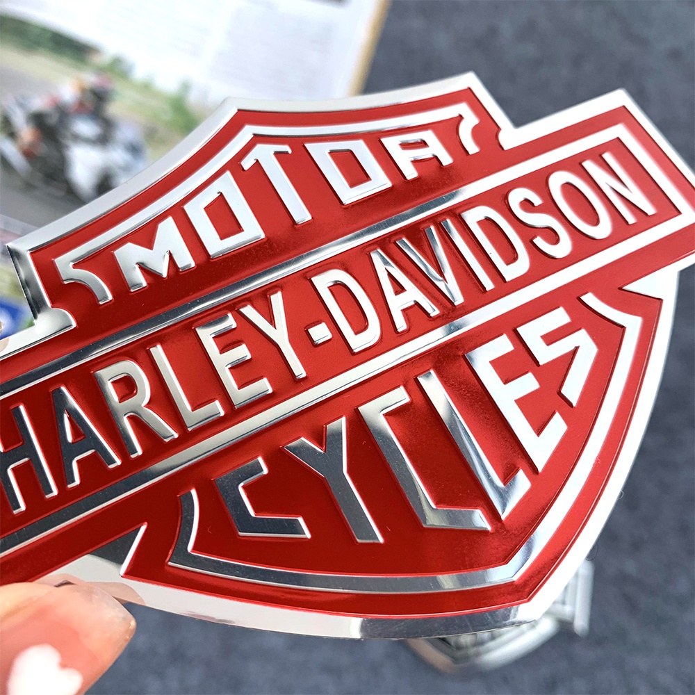Miếng Dán Logo Harley Davidson 3D Bằng Kim Loại Trang Trí Mũ Bảo Hiểm