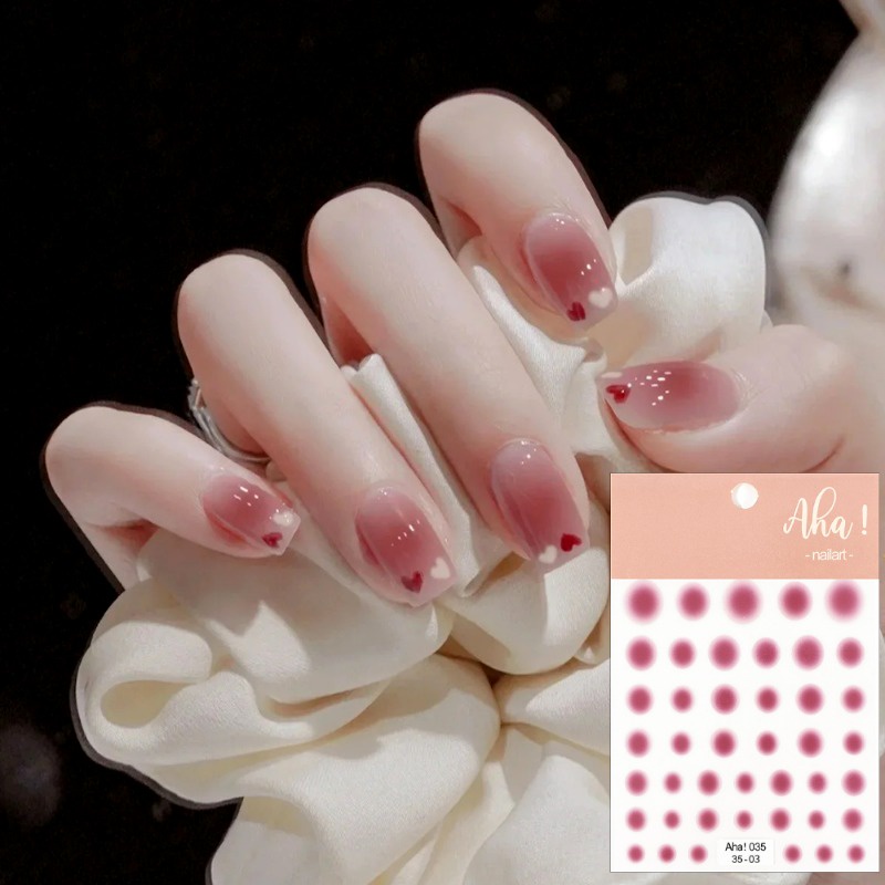 1 Tờ Miếng Dán Trang Trí Móng Tay Dạng Trượt / Làm Móng Nghệ Thuật Hình Tròn Màu Hồng Gradient