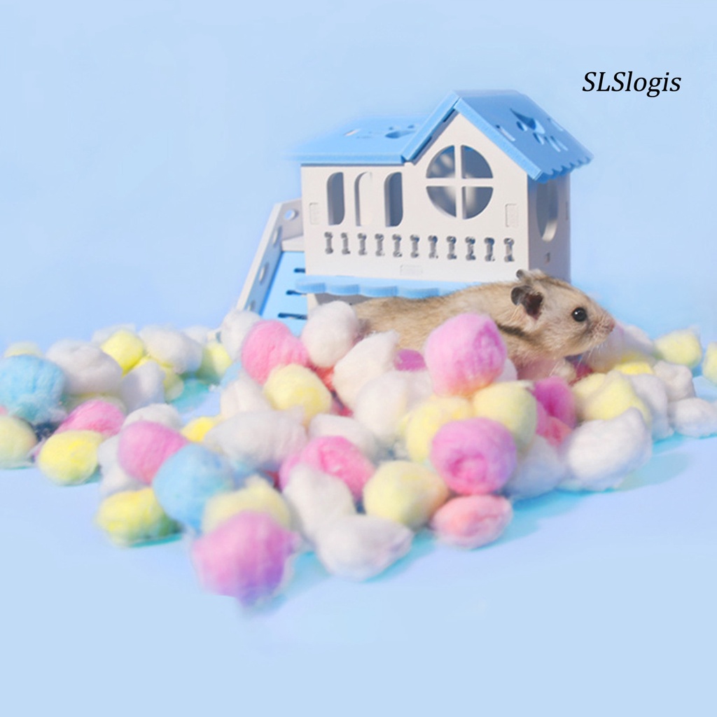 Set 100 Quả Bóng Cotton Mini Nhiều Màu Giữ Ấm Mùa Đông Cho Chuột Hamster