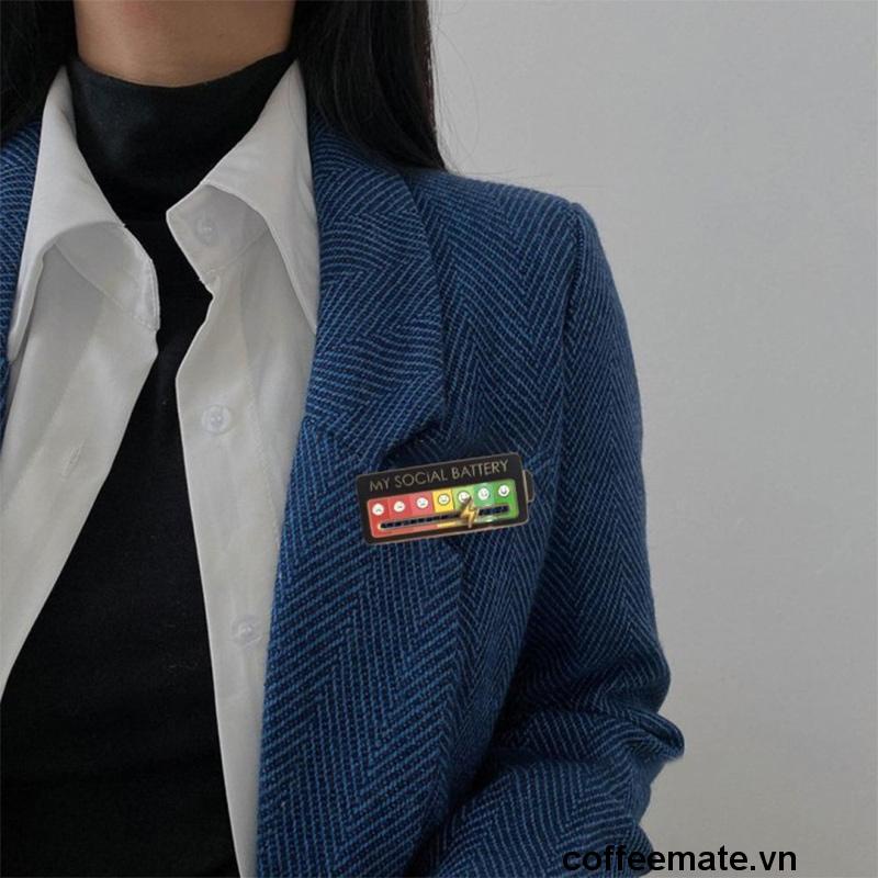 ⚡Trâm Cài Áo Hợp Kim Họa Tiết Hoạt Hình MY SOCIAL BATTERY Sáng Tạo