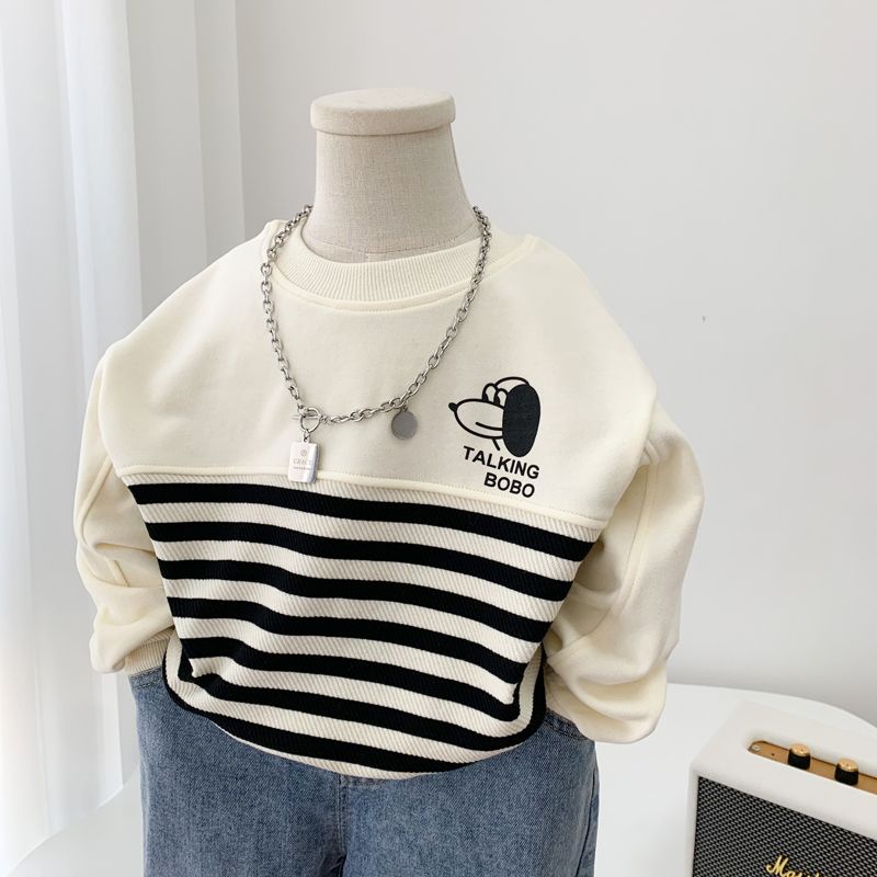 Áo Sweater Cổ Tròn Họa Tiết Hoạt Hình Thời Trang Xuân Thu Cho Bé Trai