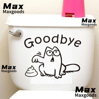 Miếng dán bồn cầu họa tiết chữ Goodbye hoạt hình dùng trong trang trí nhà tắm