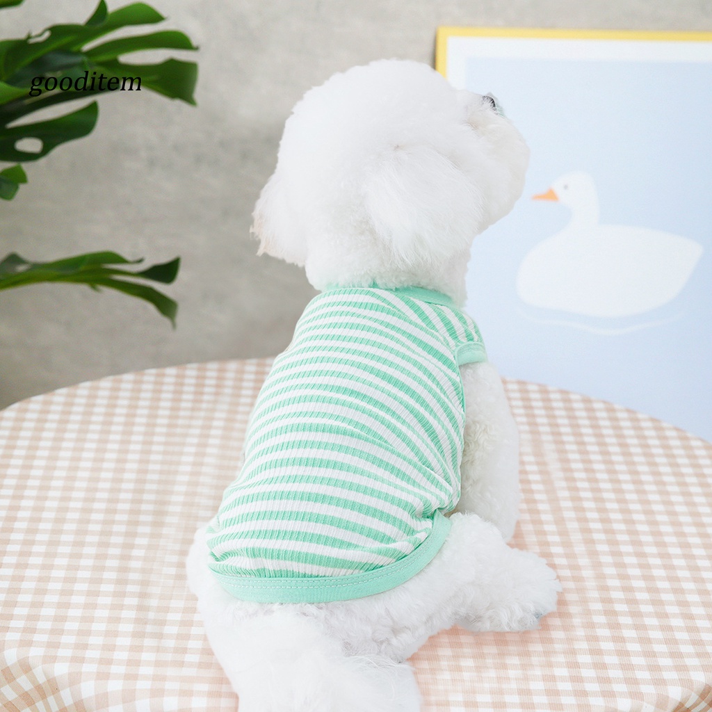 Gooditne Áo Sát Nách Kẻ Sọc Bằng Cotton Mềm Thấm Hút Mồ Hôi Thoáng Khí Dễ Mặc Mùa Hè Cho Thú Cưng
