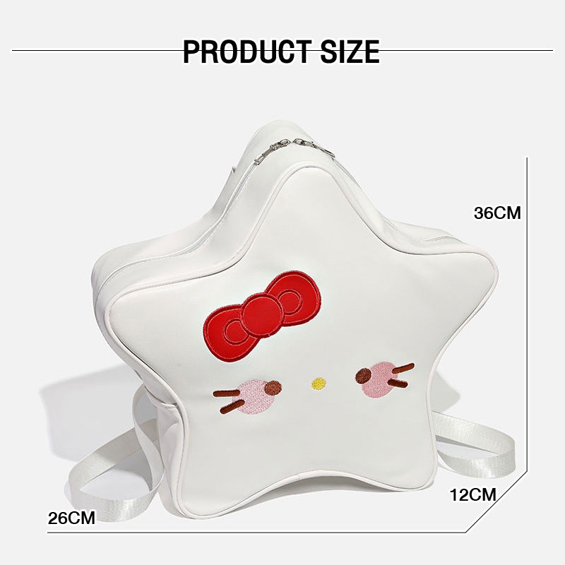 Ba Lô Da pu Hình hello kitty / Cầu Vồng / Ngôi Sao Dễ Thương Kiểu Nhật Bản
