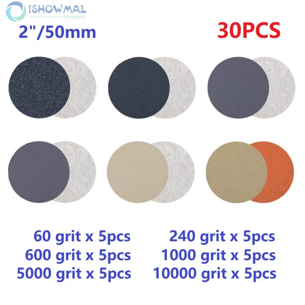 Bộ 30 Giấy Nhám Tròn 2inch 60 / 240 / 600 / 1000 / 5000 / 10000 Grit