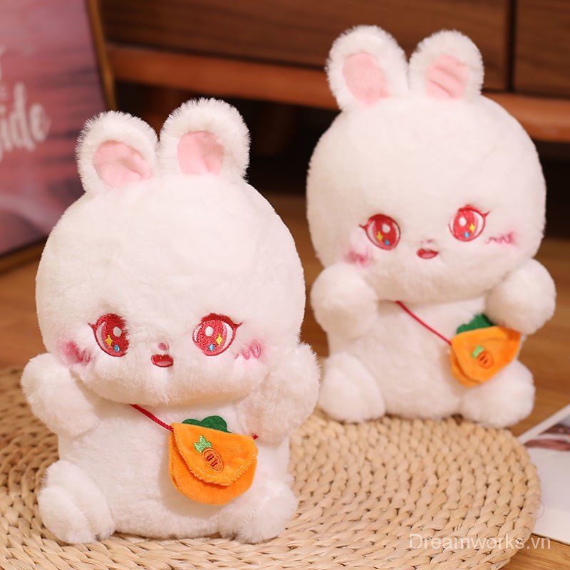 Thú Nhồi Bông Hình Thỏ Trắng Dễ Thương 25CM búp bê nhồi bông