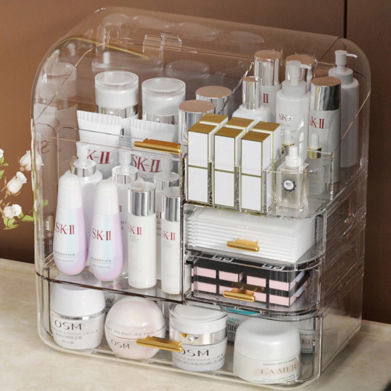 Hộp đựng mỹ phẩm HANGDIAN bằng acrylic trong suốt giúp bảo quản chì kẻ mày/son môi/sản phẩm chăm sóc da