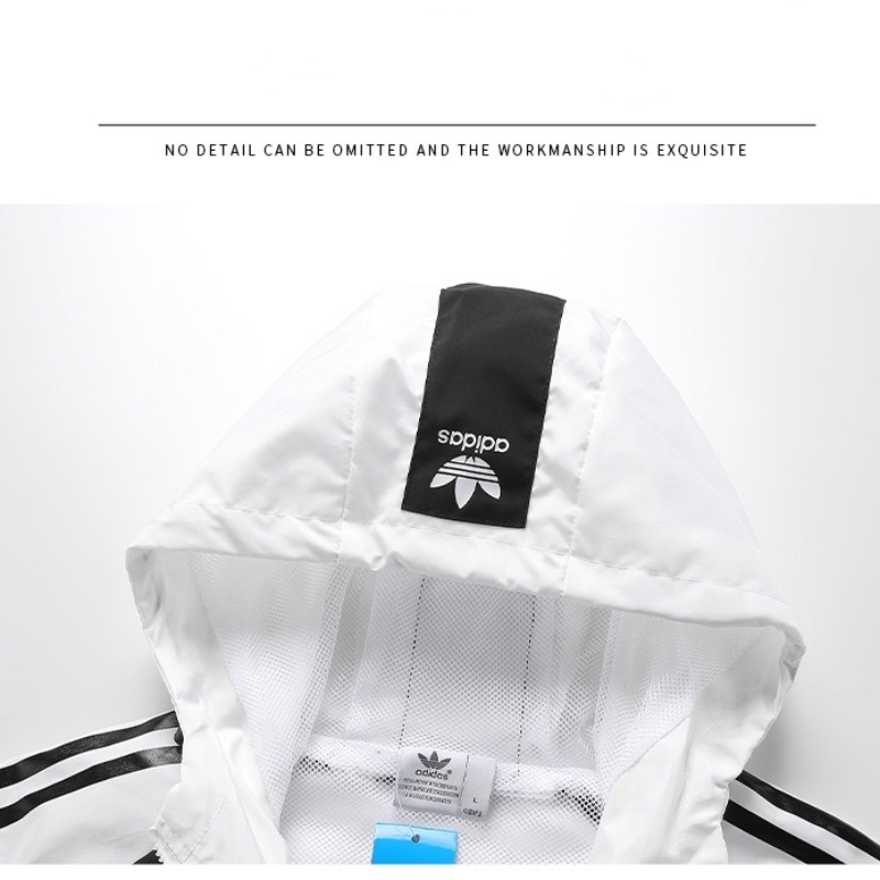 Áo Khoác Gió Adidasoriginals 100% Chính Hãng In Họa Tiết Kẻ Sọc Cổ Điển Thời Trang Cho Nam Và Nữ