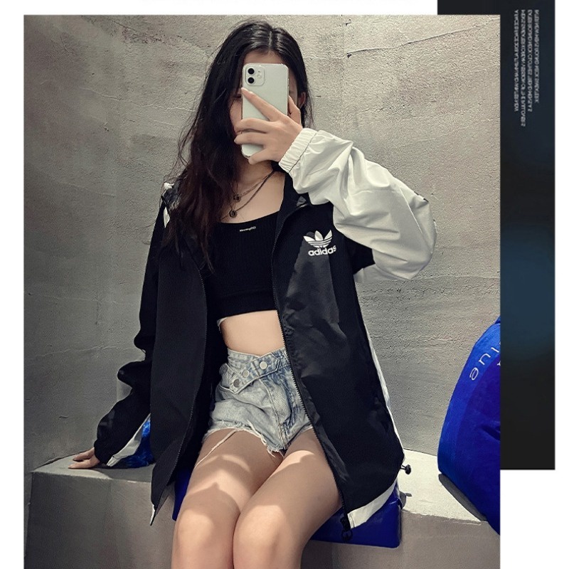 Áo Khoác Gió Adidasoriginals 100% Chính Hãng In Họa Tiết Kẻ Sọc Cổ Điển Thời Trang Cho Nam Và Nữ
