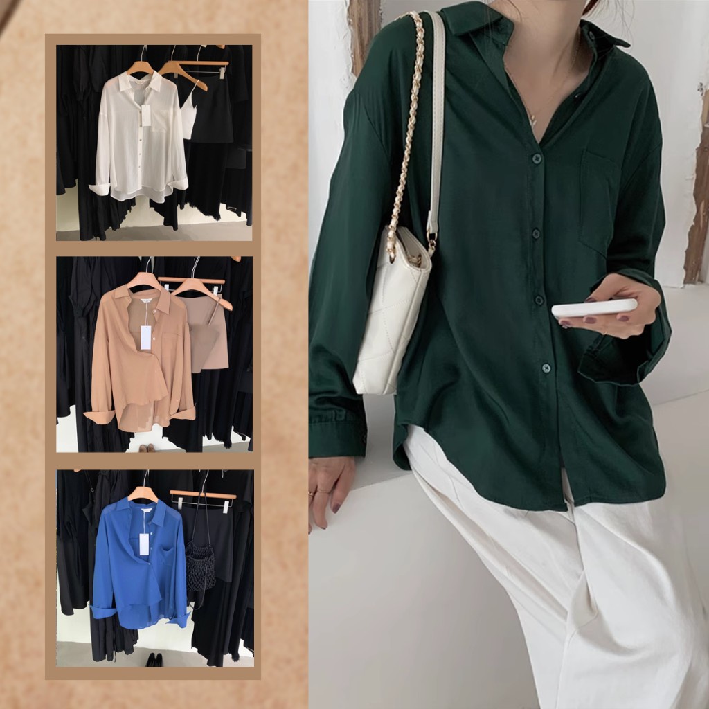 Áo sợ mi đũi xước mềm mại, áo somy form rộng nhiều màu, QS53 somy đũi xước