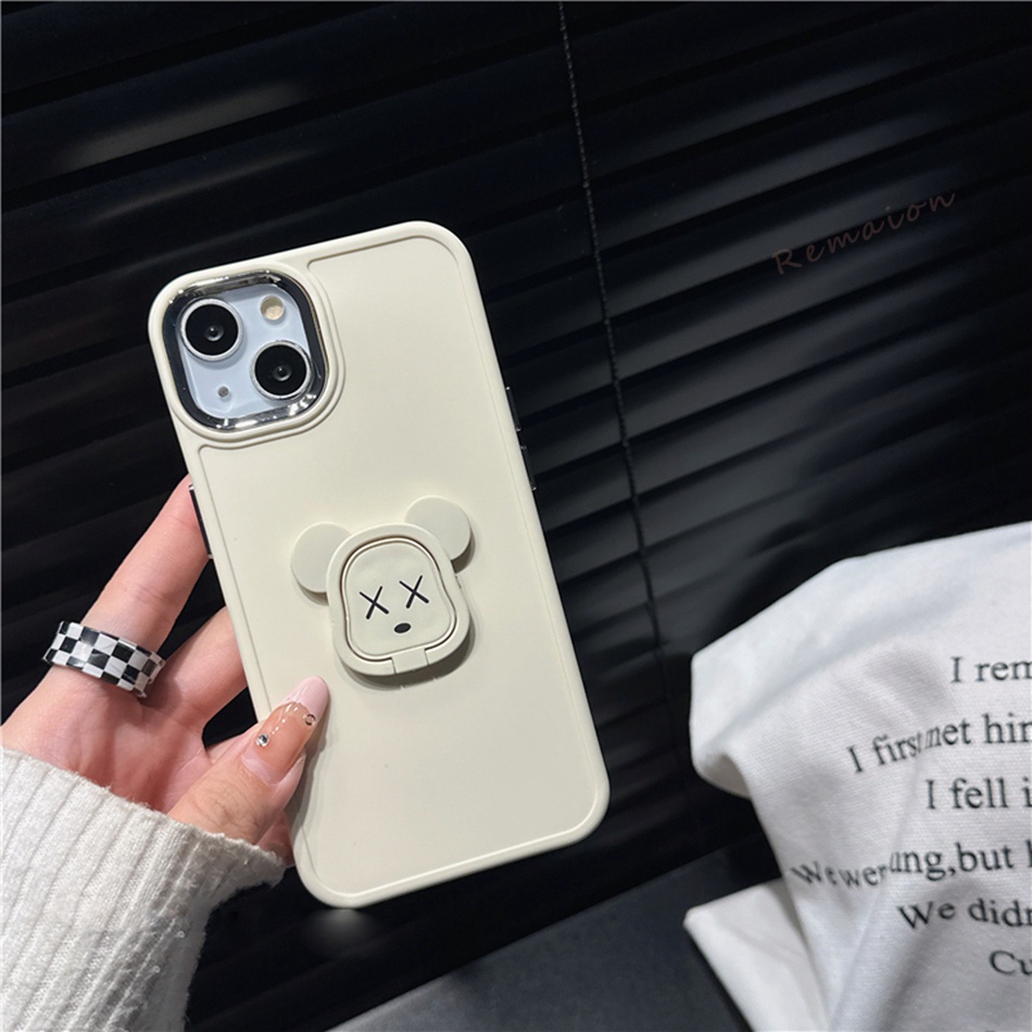 Ốp Điện Thoại Silicone Hình Gấu 3D Cho iPhone 7 8 Plus 11 12 13 14 Pro MAX 11Pro X XR XS MAX SE 2020 2022 11Pro