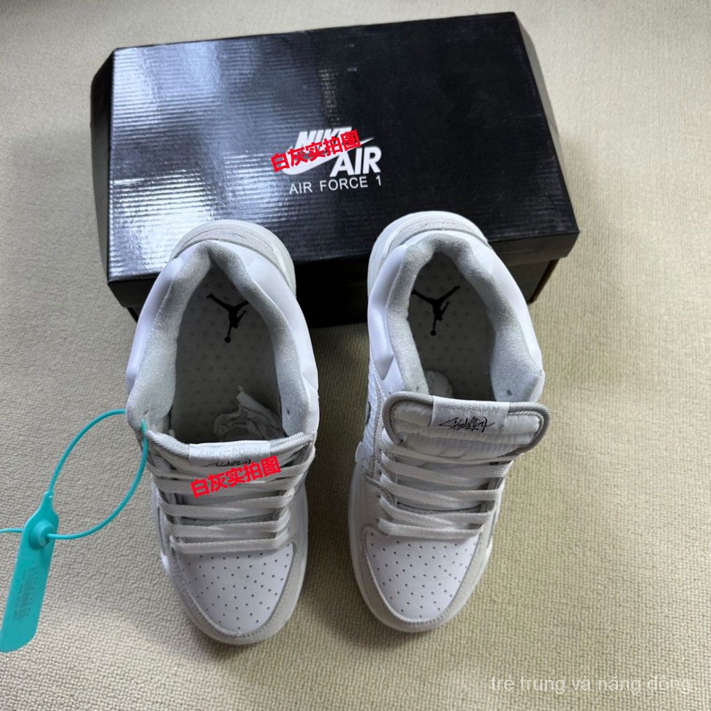 Giày Thể Thao AJ Stadium 90 Màu Trắng Xám Thiết Kế Mới Thoáng Khí Hợp Thời Trang