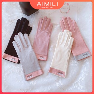 Găng Tay Cotton Mỏng Ngắn Chống Tia UV Chống Trượt Thời Trang Mùa Hè Cho Nữ