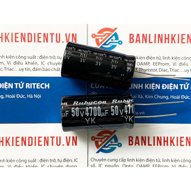 Tụ hóa Rubycon 4700uF 50V kích thước 18x35mm