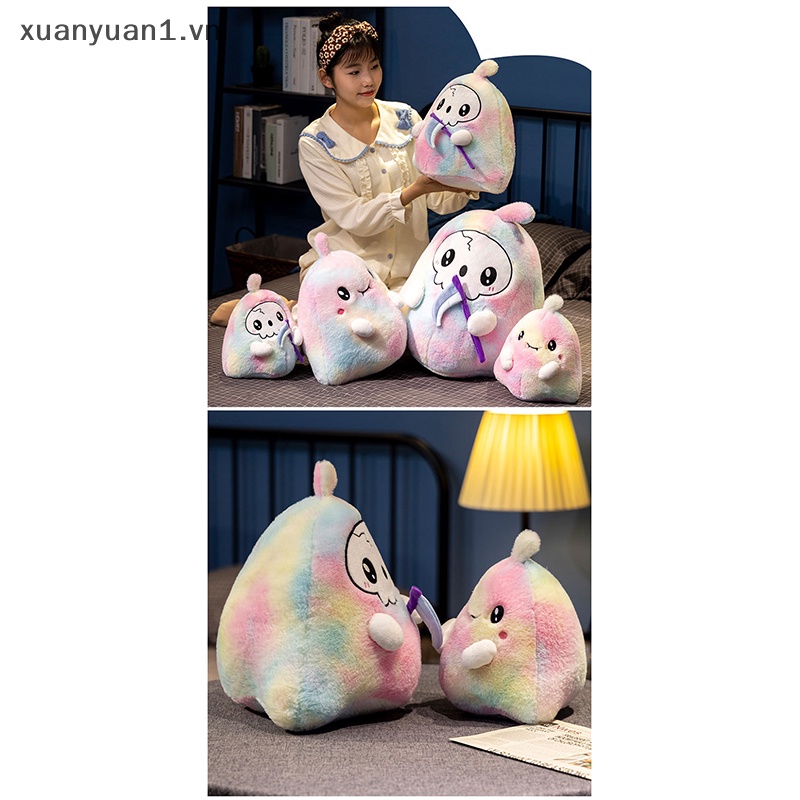 Xuan Gấu Bông Mềm Hình Ma Nhuộm Màu Trắng Dễ Thương Trang Trí Halloween