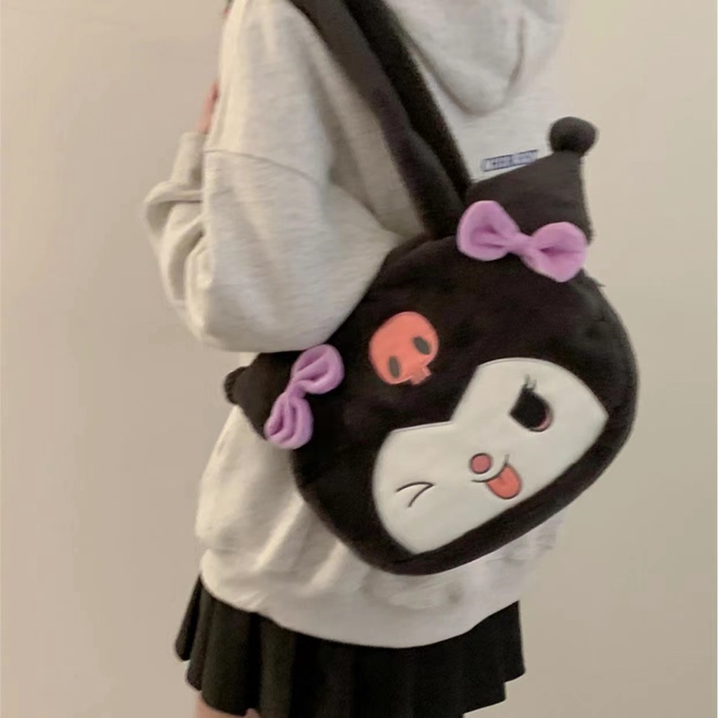 Túi Xách Đeo Vai Bằng Vải Bông Kích Thước Lớn In Họa Tiết Hoạt Hình Phong Cách Lolita Cho Nữ