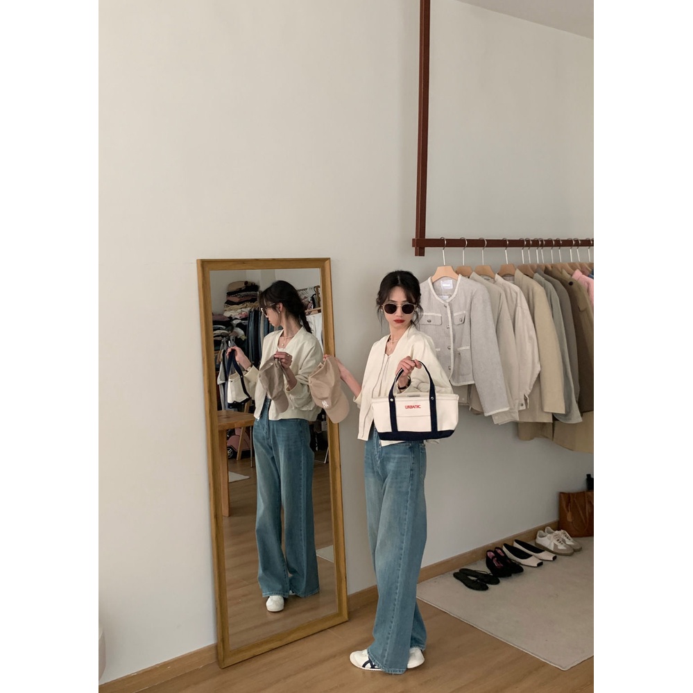 Áo Khoác Bóng Chày Ngắn Dáng Rộng Phong Cách Hàn Quốc Thời Trang Mùa Xuân 2023 Cho Nữ Nhìn 2FGH