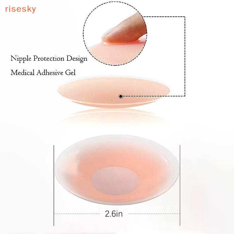 1 Cặp Miếng Dán Ngực Bằng Silicone Vô Hình Tái Sử Dụng Được