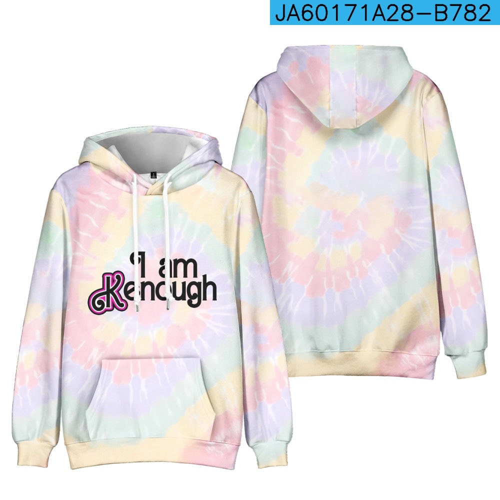 Phim barbie ken hoodie i am kenough cosplay 3d tie dye sweatshirt dài tay unisex thời trang hàng đầu áo pull cộng với kích thước
