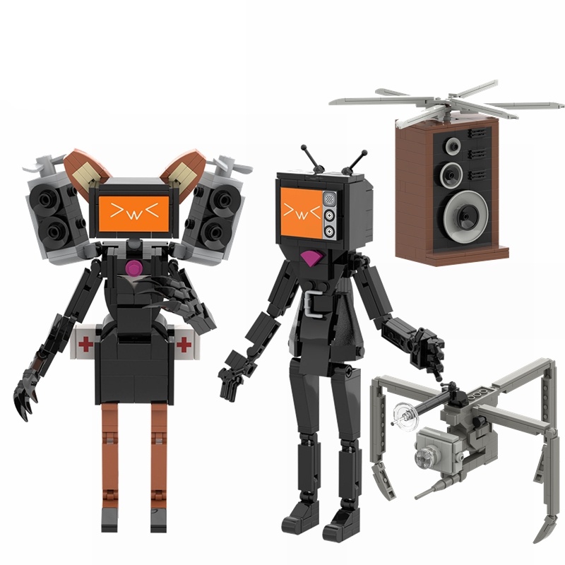 208 Skibidi Toilet VS Photographer Model Titan Nữ nhân vật truyền hình Spider Monitor Khối đồ chơi giáo dục trẻ em Quà tặng cho trẻ em