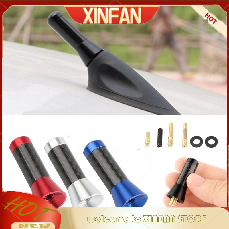 Ăng Ten Radio 12cm Màu Đen 3.5cm Bằng Sợi Carbon Gắn Nóc Xe Hơi