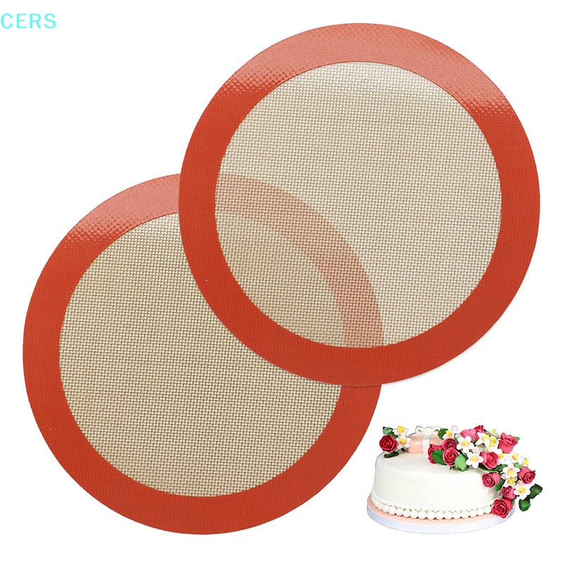 Ce không dính tròn silicone nướng mat bánh chịu nhiệt pan liner baking sheets macaron pizza bread baking for oven air fryer rs