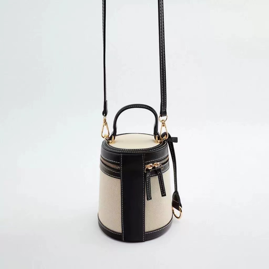 Zara sản phẩm mới túi nữ hit màu tròn mini single shoulder messenger bucket bag 6802910 202