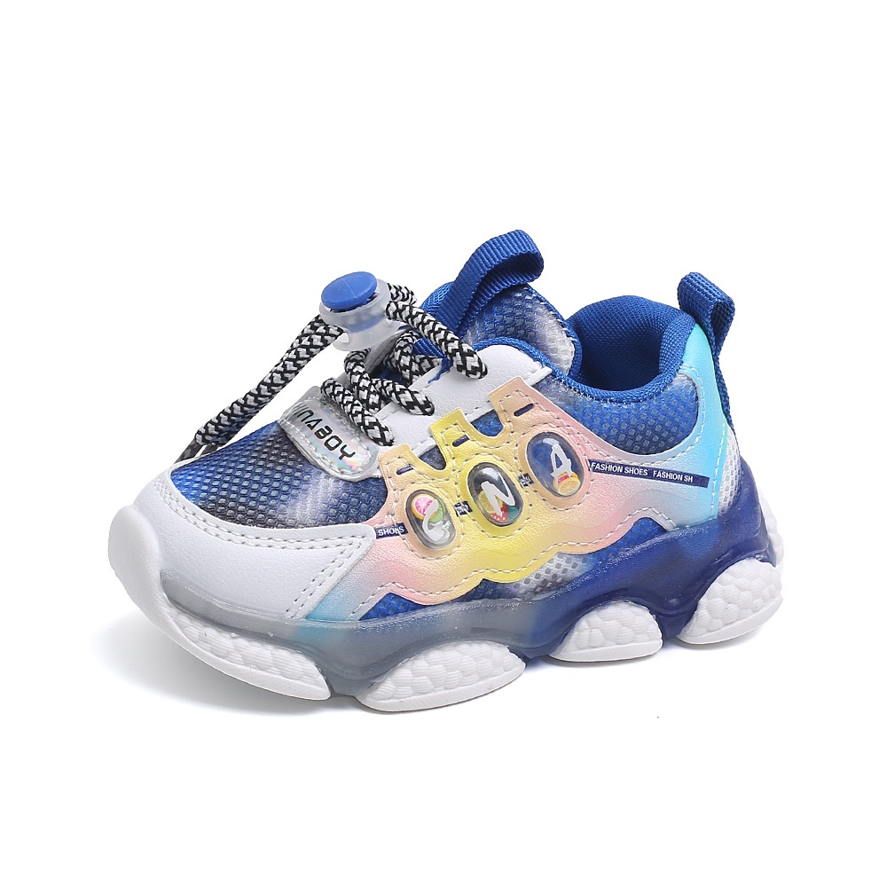 Giày Sneaker Đế Mềm Chống Trượt Thoáng Khí Có Đèn LED Thời Trang Mùa Xuân 2023 Dành Cho Trẻ Em