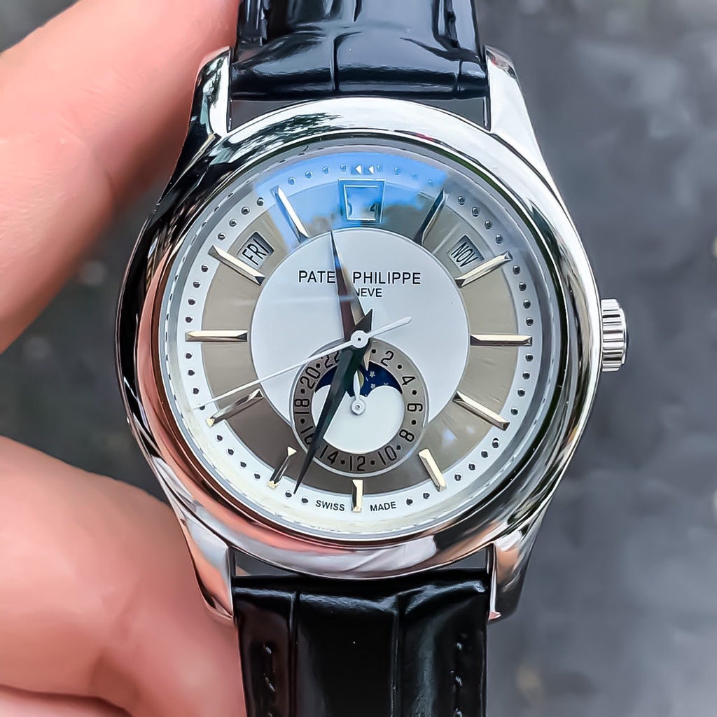Đồng Hồ Nam Patek Máy Cơ Automatic Cao Cấp, Đồng Hồ Dây Da Mặt Kính Chống Xước Chống Nước Chất Lượng Cao