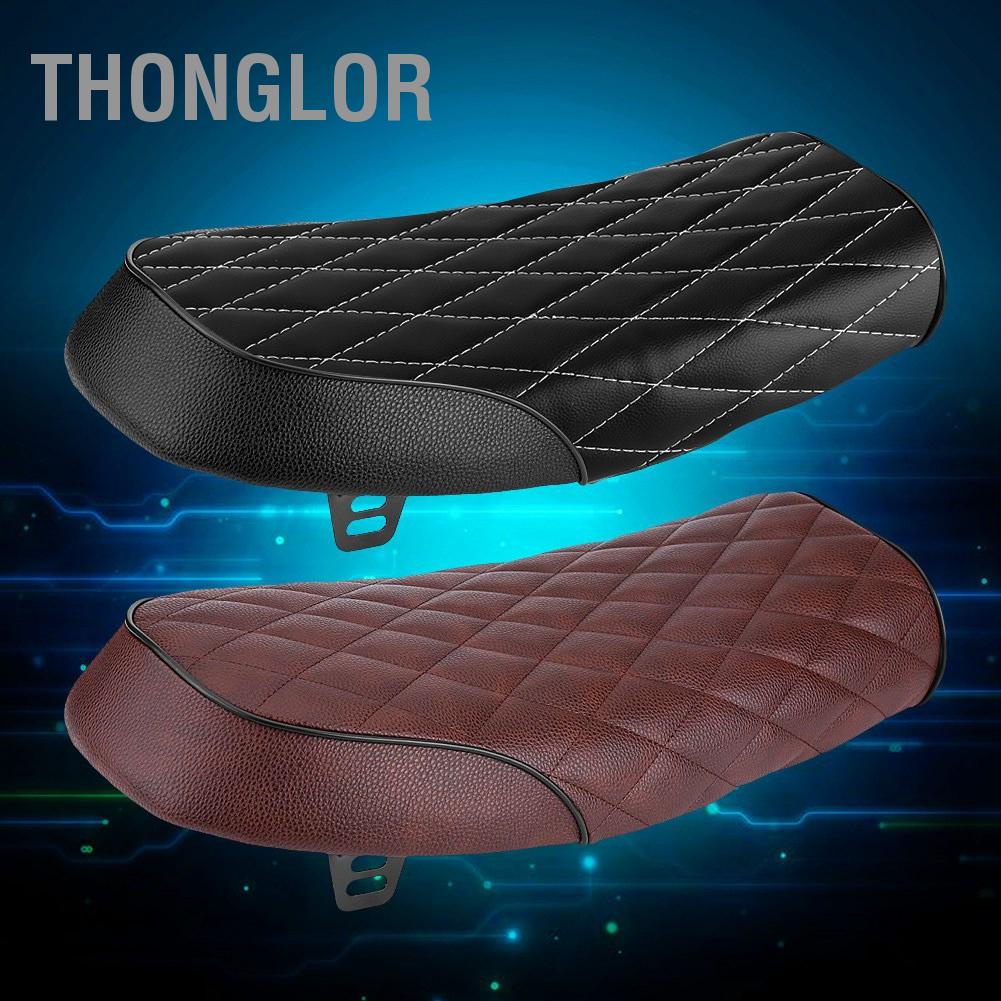 Thonglor Xe Máy Da PU Vintage Cafe Race Ghế Phẳng Yên Đệm Dành Cho Honda CG125 GN CG CB400SS