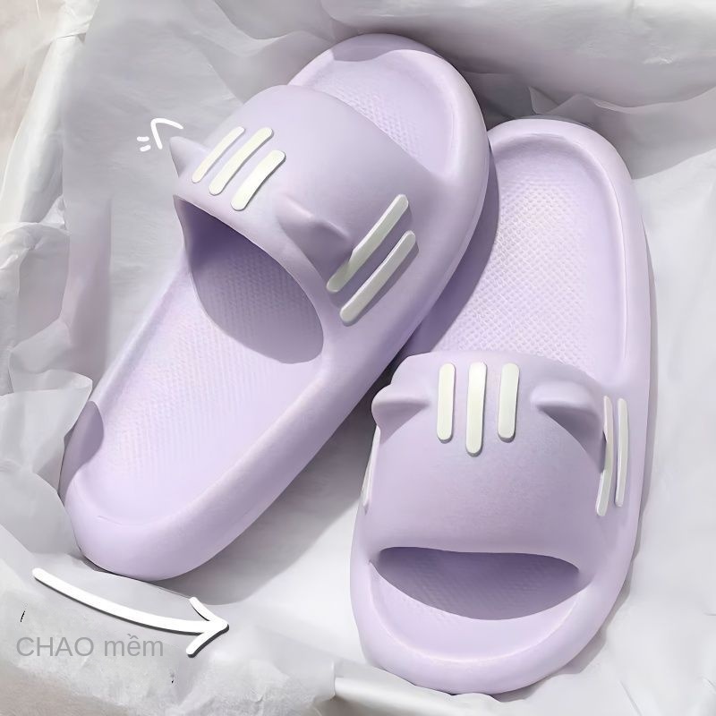 Dép Đi Trong Nhà Mùa Hè Đế Dày Chống Trượt Hình Tai Mèo Cho Nữ