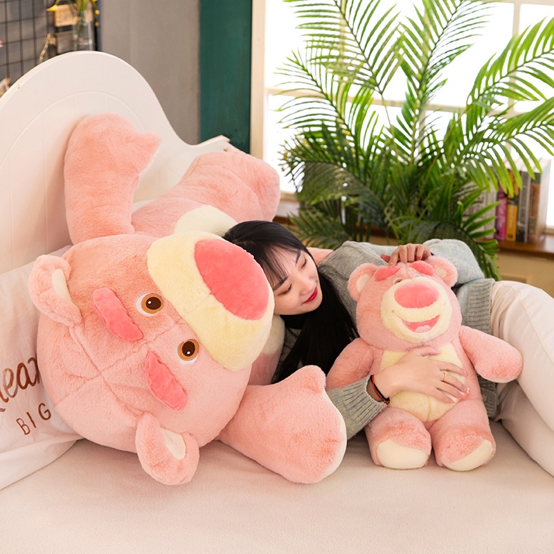 Búp bê gấu dâu hồng quà tặng sinh nhật búp bê hoạt hình dễ thương