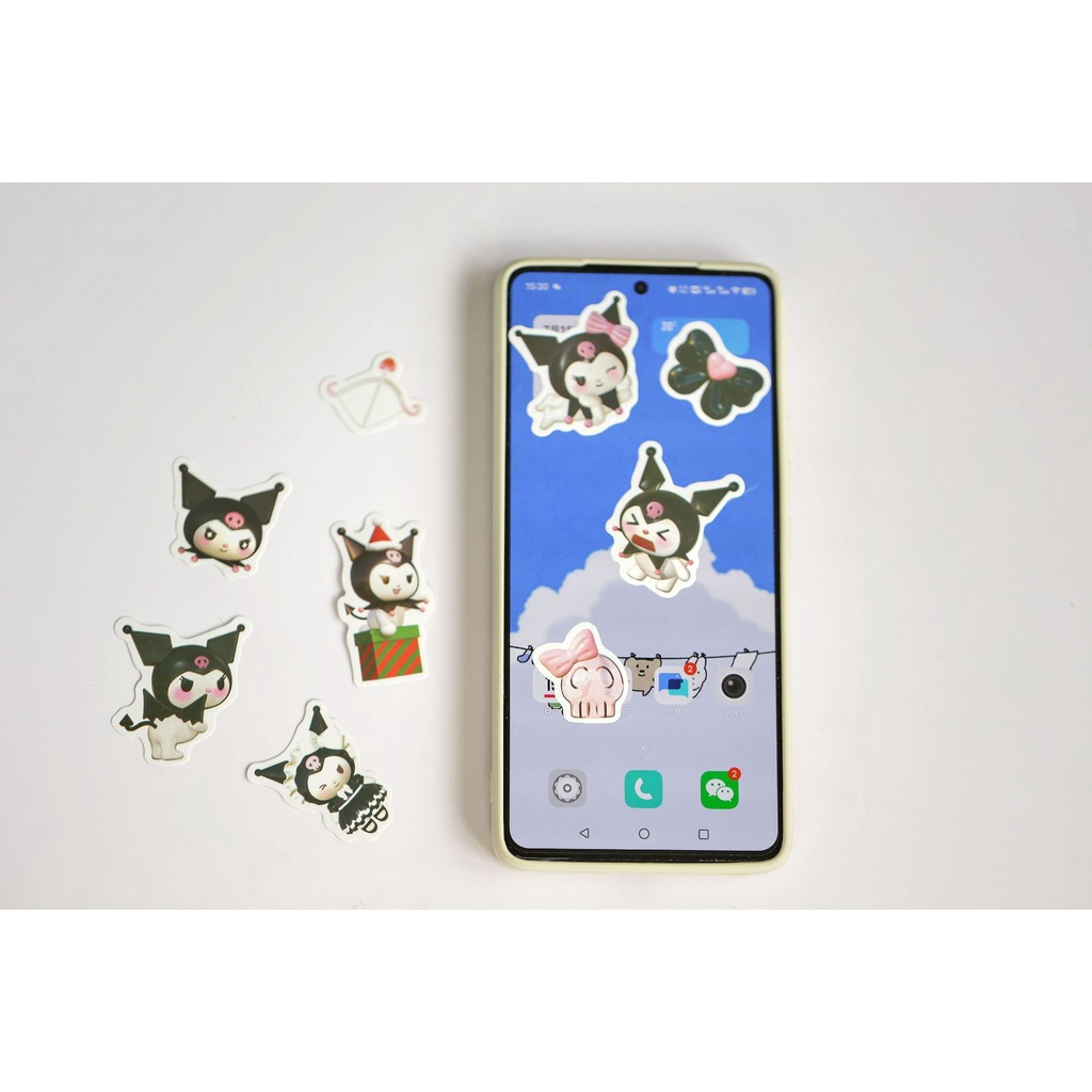 100 cái sanrio 3d kuromi hình dán dễ thương cho chai nước hình dán chống thấm nước cho vỏ điện thoại, máy tính xách tay, kính nước, sách