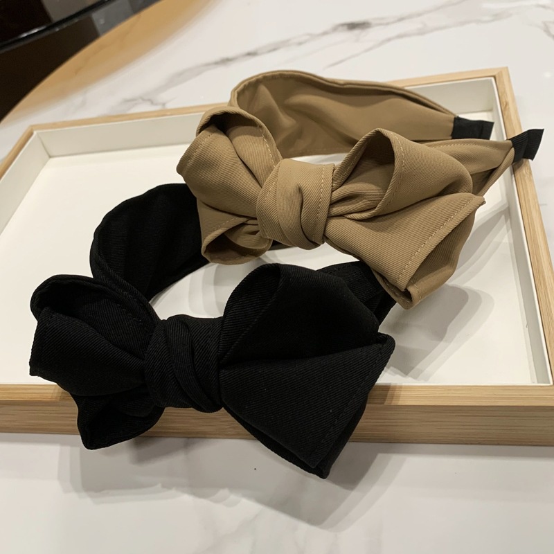Black multi-layer bowknot headband phong cách hàn quốc high-end wide-brimmed all-match headband