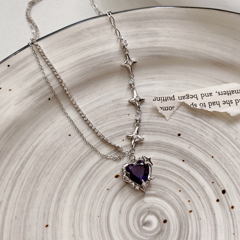 Vòng cổ Hai Lớp Bằng Thép Không Gỉ Mặt Hình Ngôi Sao Thời Trang Cho Nữ