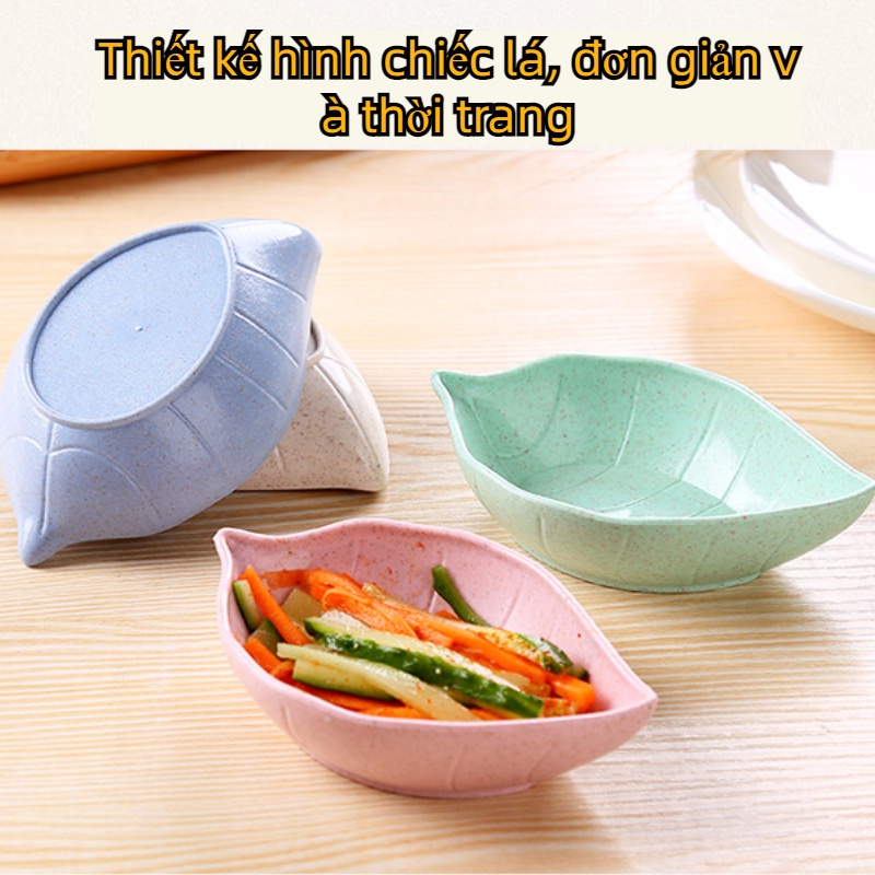 Chén đựng gia vị xinh hình chiếc lá lúa mạch xinh xắn bát nhựa-DREAM
